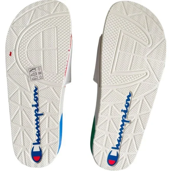 ⚽️Men’s Slides Size 11 Champion IPO Twister White Multi - Picture 7 of 12